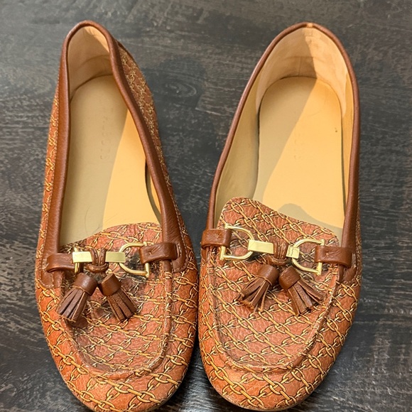 Talbots Brown and Tan Loafers with Tassel Accent - Picture 3 of 8